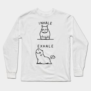 Inhale Exhale Baby Hippo Long Sleeve T-Shirt